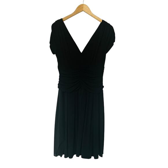 J. R Nites By Carol Lin Black Surplice Neck Dress Size 14 NWT - Picture 2 of 6